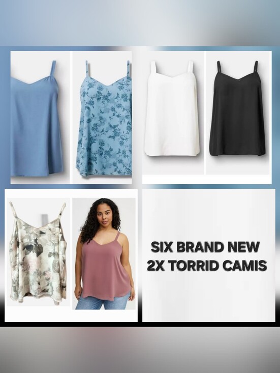 torrid Tops - Six New Torrid Sophie Chiffon Swing Camis, 2X